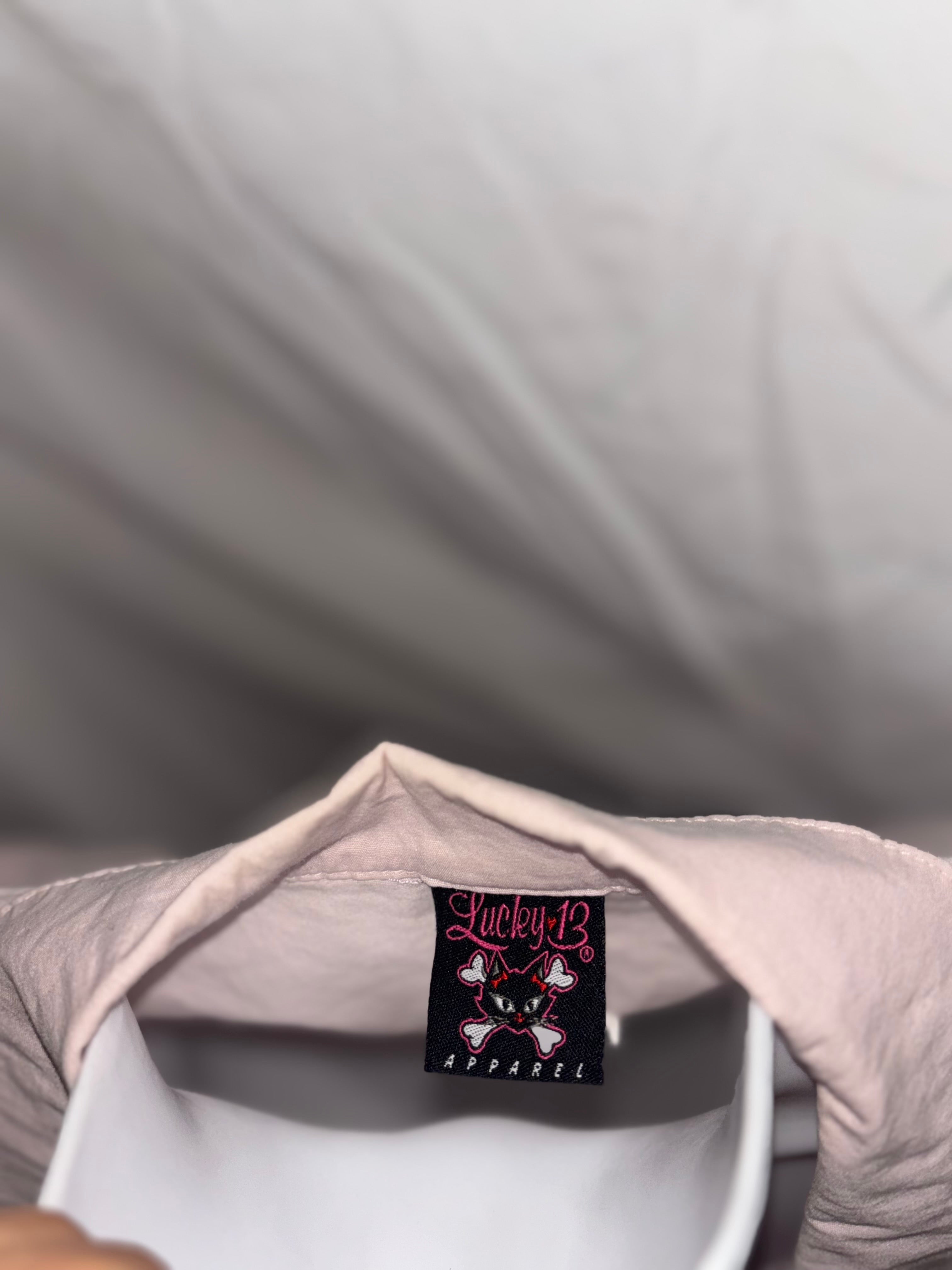 Lucky 13 pink hotrod tie top