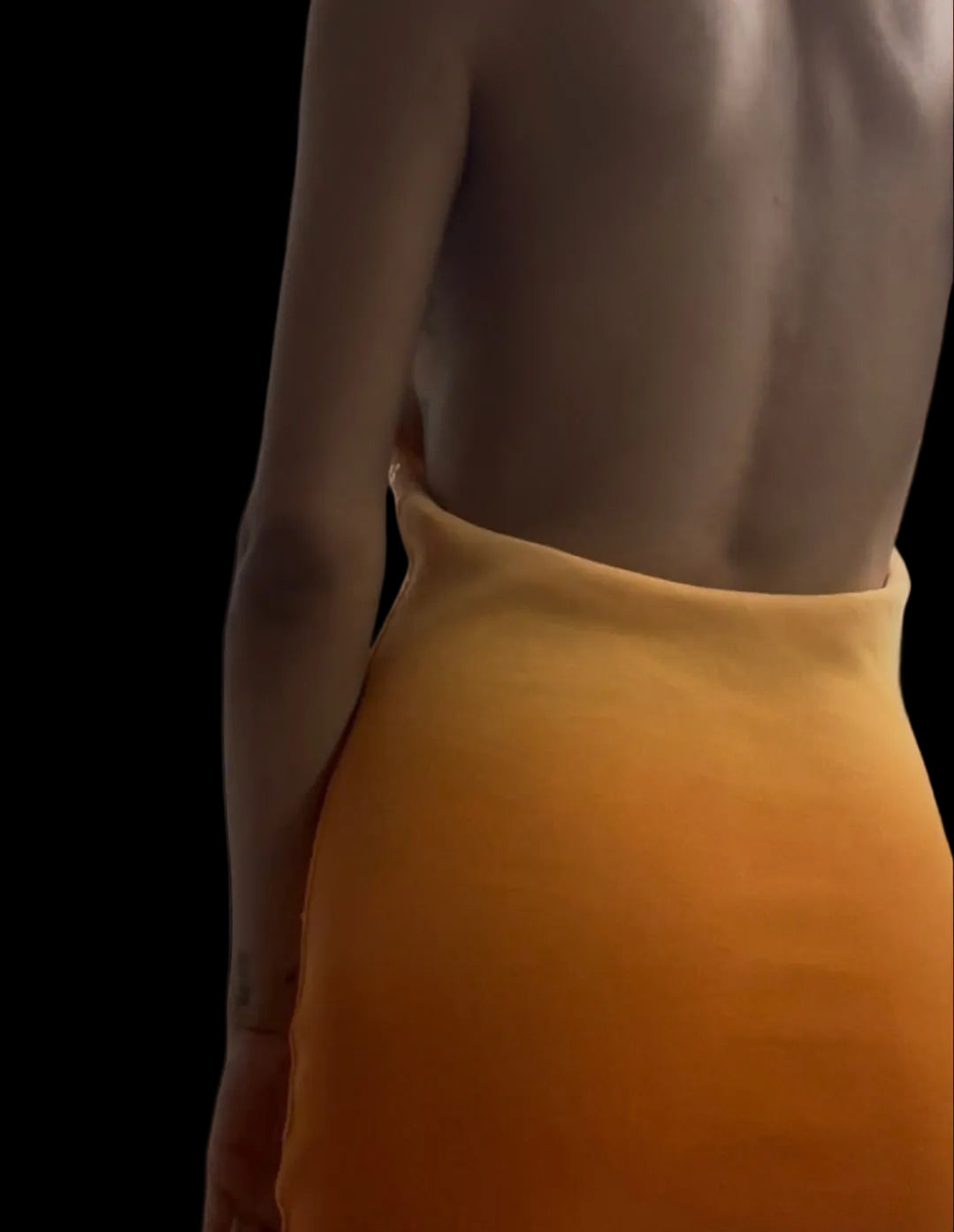 Express orange mini sequin halter dress/top