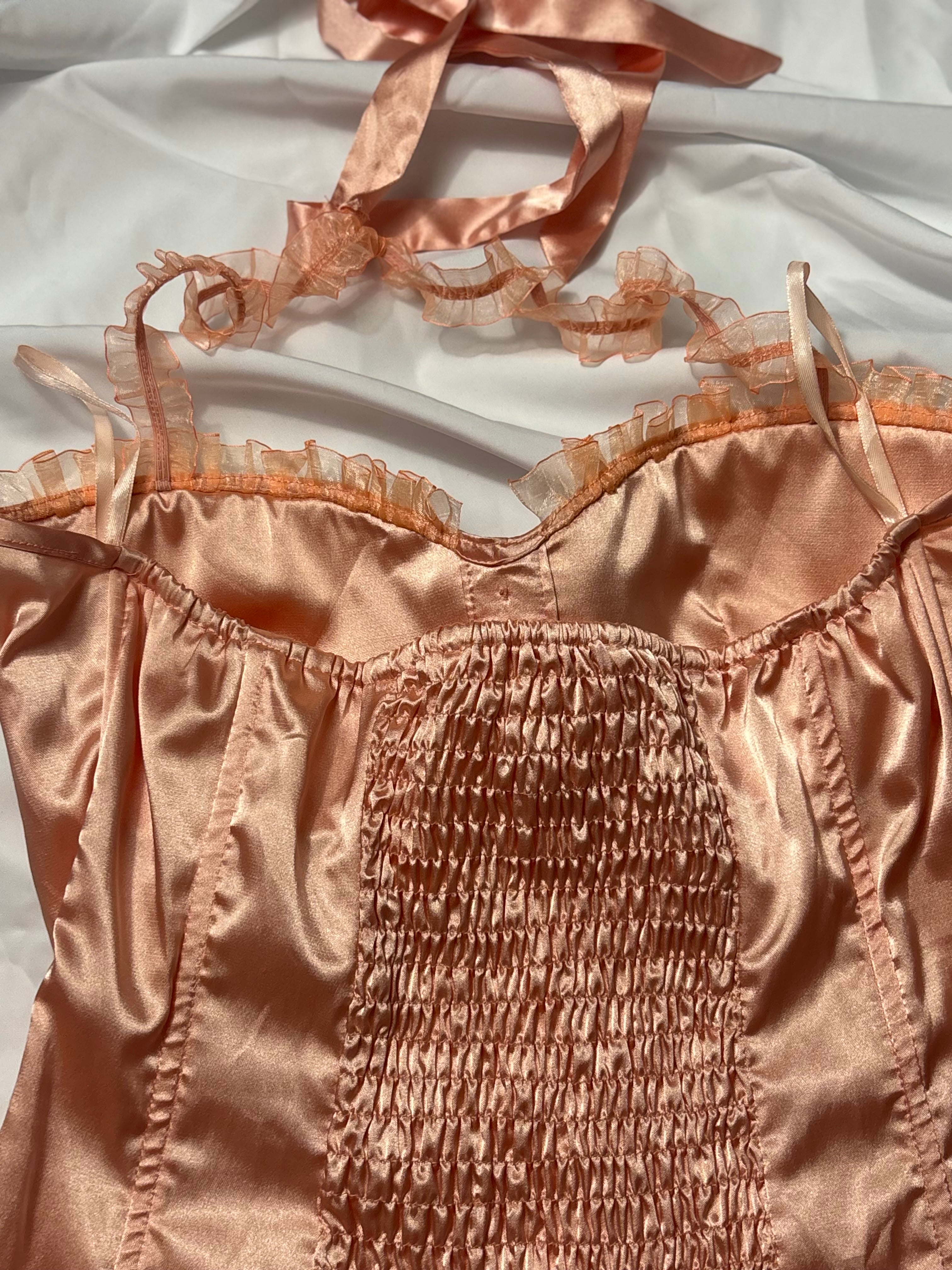 Peach ‘charlotte russe’ corset style halter top NWT