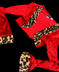 Dreamgirls Y2K cheetah red crushed velvety shrug