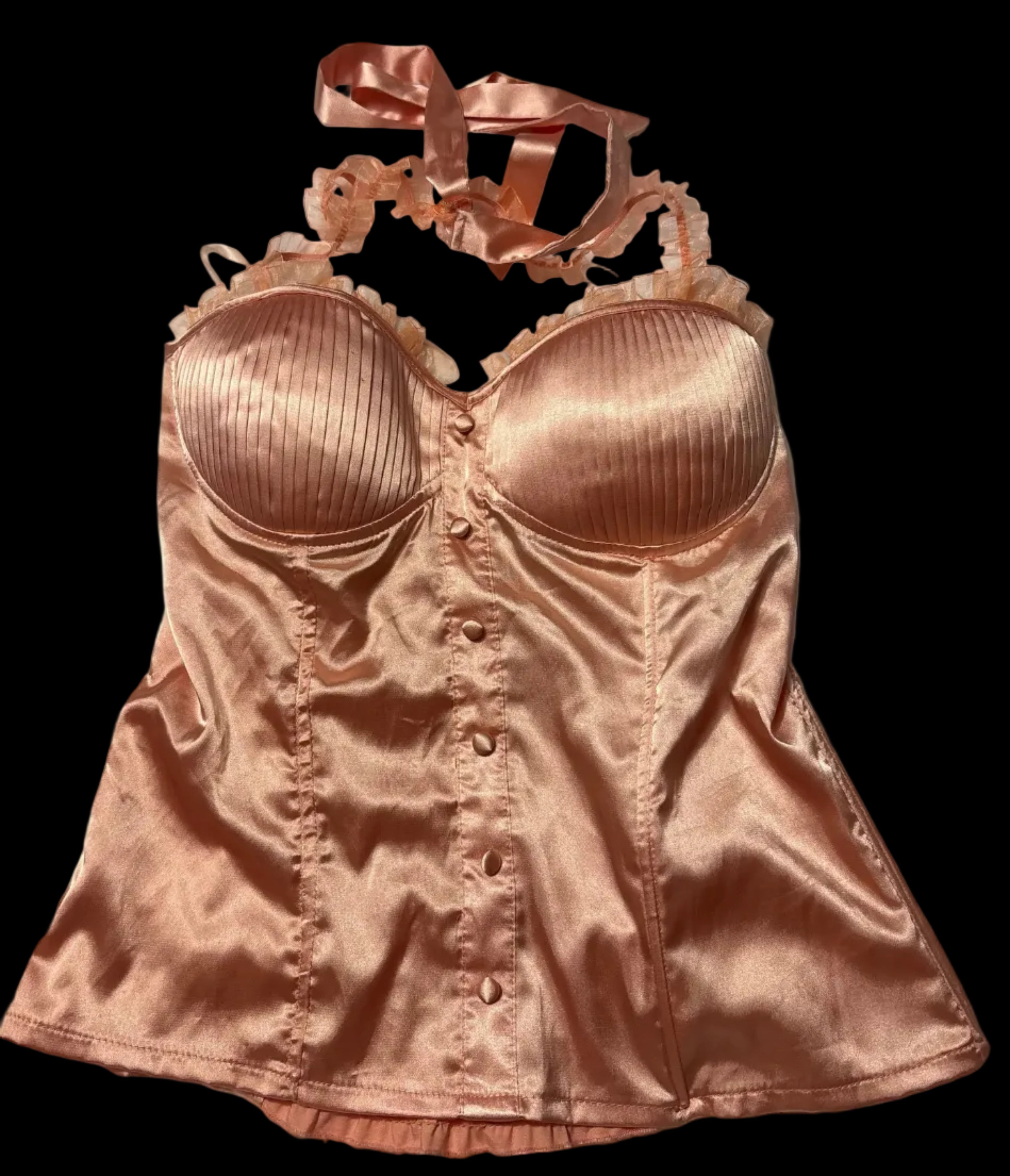 Peach ‘charlotte russe’ corset style halter top NWT