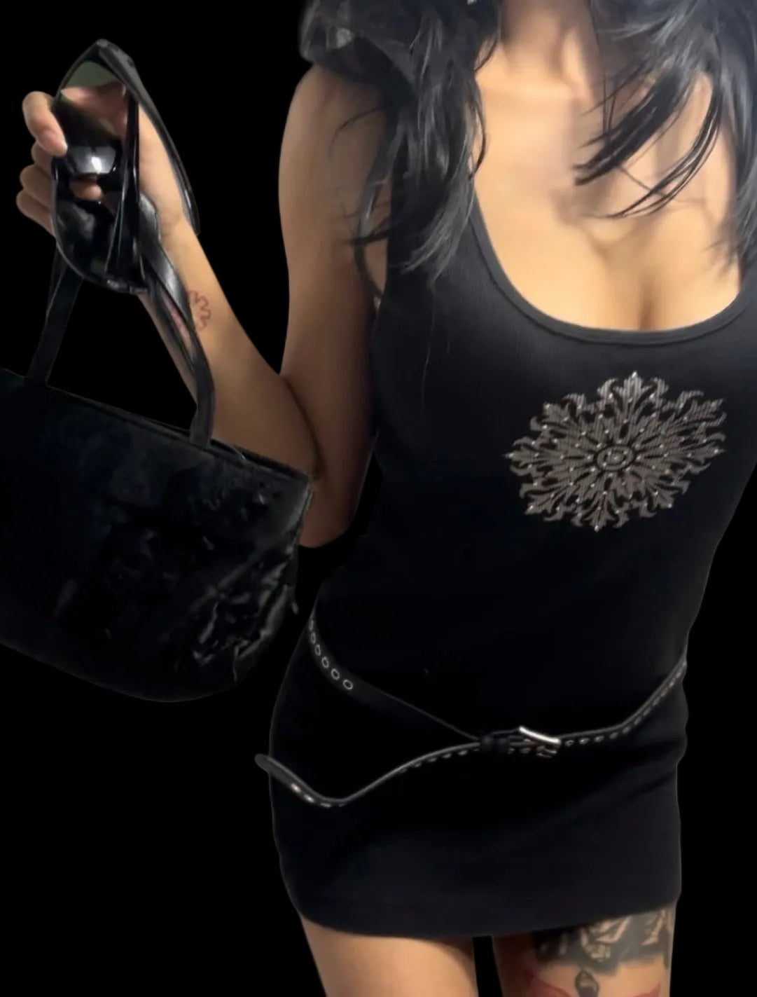 Y2K emerald tank mini dress